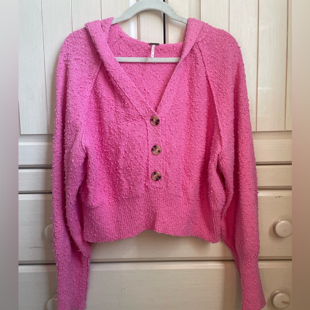 Free People Found My Friend Hoodie in Giggles Bubblegum Pink